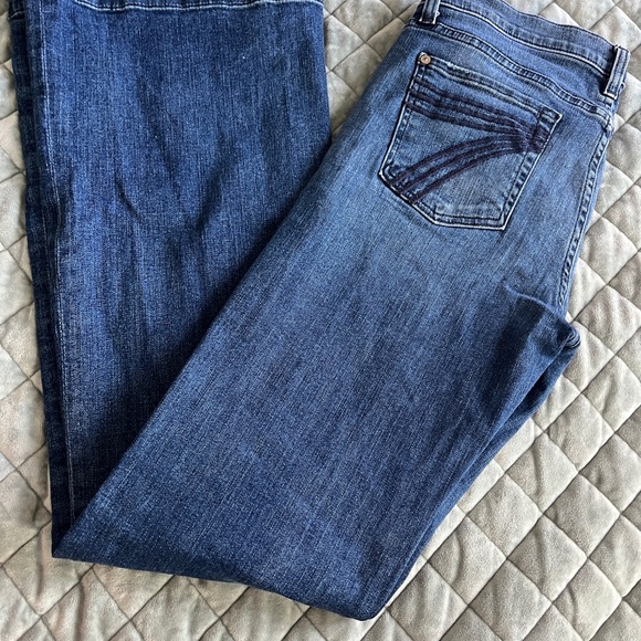 7 For All Mankind Dark Blue Boot Cut Jeans